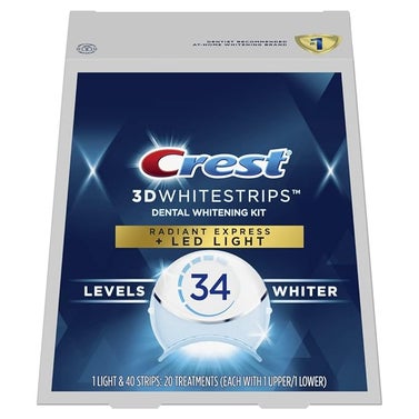 Crest 3D Whitestrips Radiant Express with LED Accelerator Light, 40 Strips