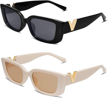 Allarallvr Rectangle Sunglasses (2 Pack)
