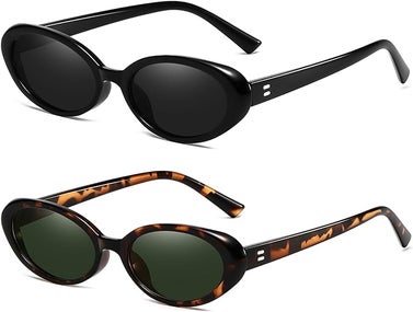 Breaksun Retro Oval Sunglasses (2 Pack)