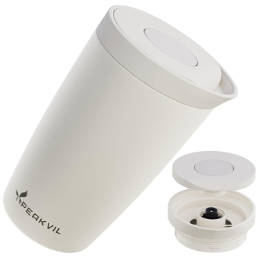 Peakvil Insulated Coffee Mug with Push Button Lid