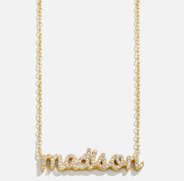 BaubleBar 18K Gold Mini Custom Nameplate Necklace