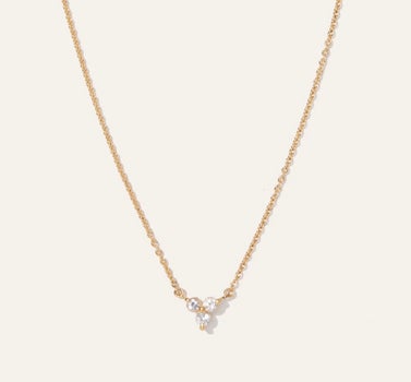 White Sapphire Triad Necklace