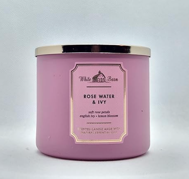 Bath & Body Works, White Barn 3-Wick Candle (Rose Water & Ivy)