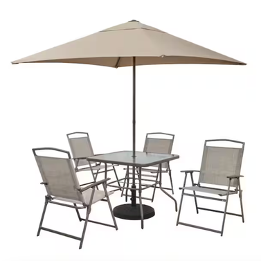 StyleWell Amberview 6-Piece Steel Square Outdoor Dining Set