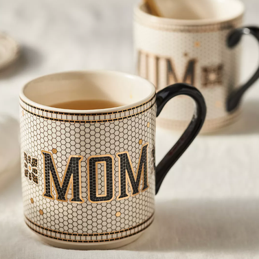 Anthropologie Bistro Tile Mom Mug