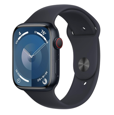 Apple Watch Series 9, 45mm (GPS + Cellular) with Midnight Aluminum Case and Sport Band