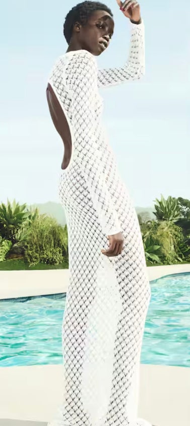 Victoria Beckham x Mango Crochet Dress With Open Back