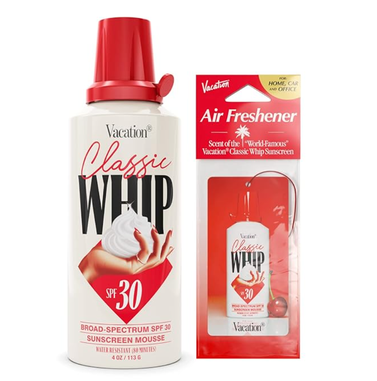Vacation Classic Whip SPF 30 Sunscreen + Air Freshener Bundle