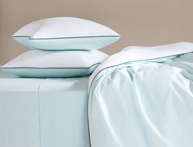 Piped Classic Percale Duvet Set