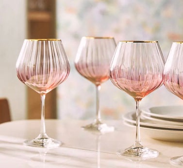 Anthropologie Waterfall Red Wine Glasses