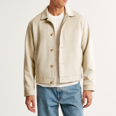 Abercrombie and Fitch Cropped Vegan Suede Jacket