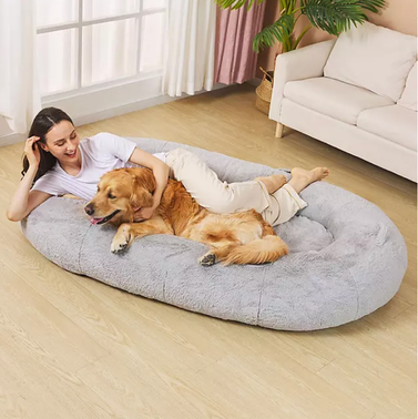 Fond + Found Large Cozy Plush Human Dog Bed