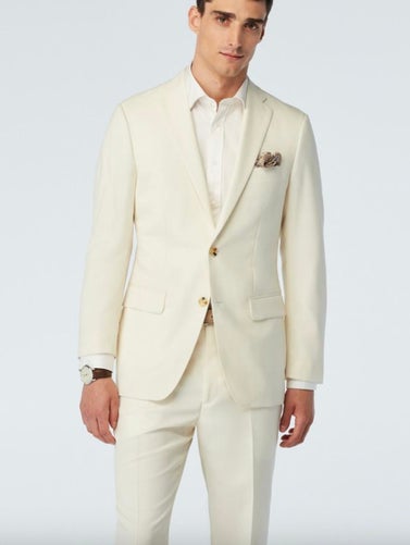 Indochino Stockport Wool Linen Cream Suit
