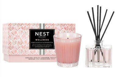 Nest Himalayan Salt and Rosewater Petite Candle and Reed Diffuser Set 