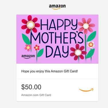 Amazon Mother's Day Gift Card
