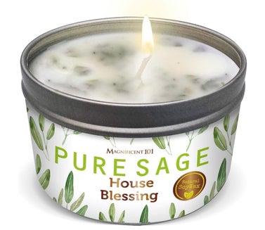 Magnificent 101 Long Lasting Pure White Sage Smudge Candle