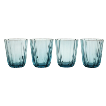 Beautiful Scallop Glass Water Glasses (Set of 4)