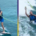Kim Kardashian Clutches Tequila Bottle as She Wipes Out on Wakeboard