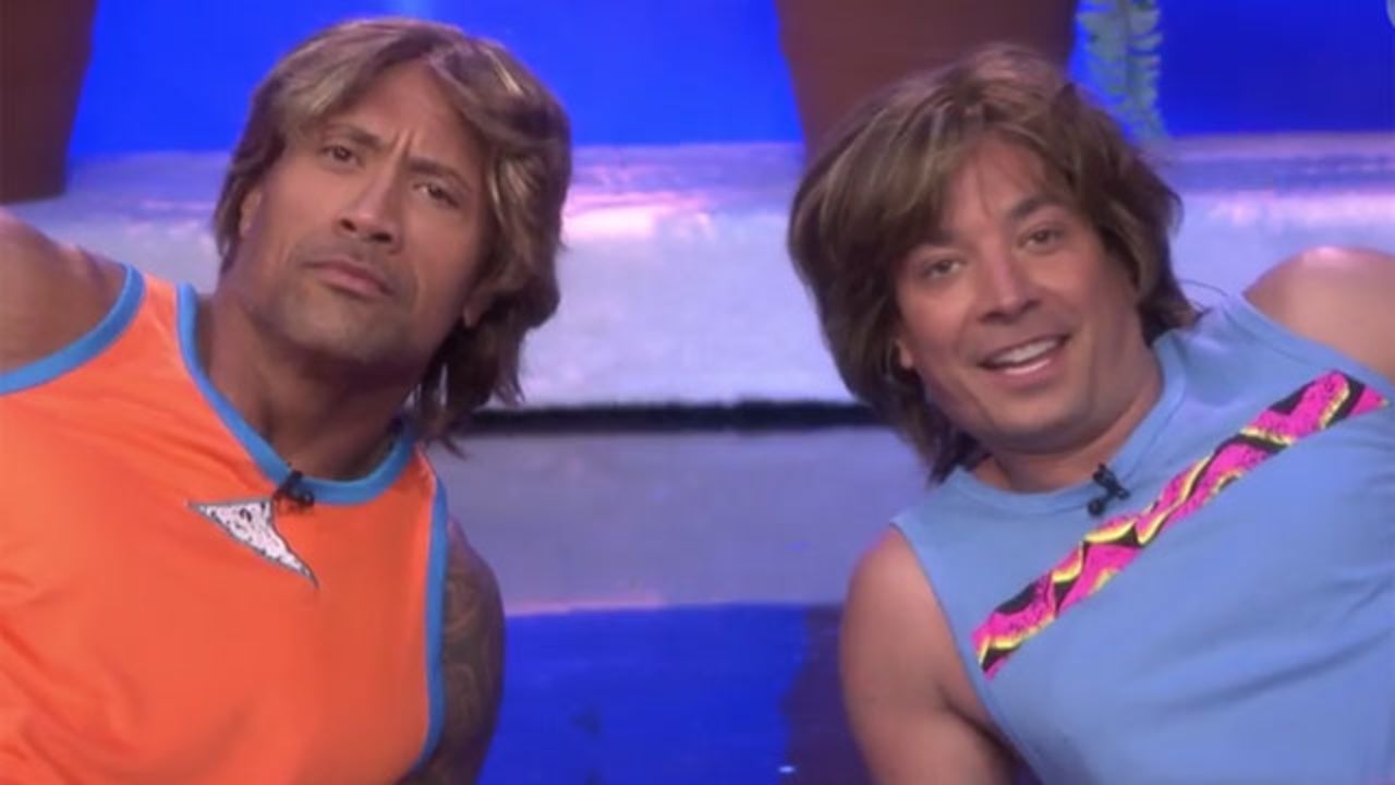 Jimmy Fallon Makes a Workout Video with Dwayne Johnson Entertainment(02)