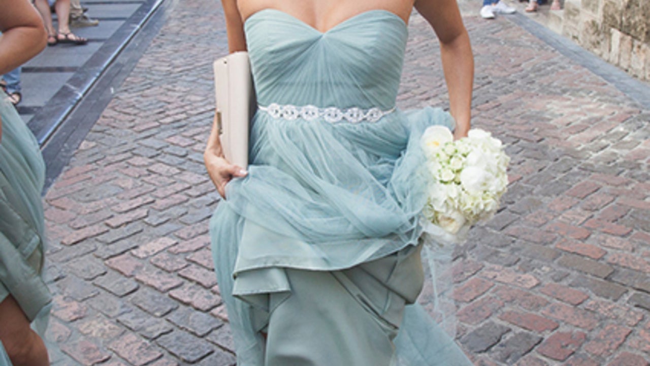 eva longoria bridesmaid dress Eva Longoria Makes a Beautiful Barefoot Bridesmaid