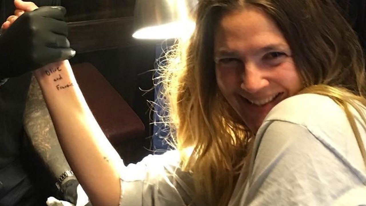 Drew Barrymore Gets Tattoo on Her Wrist for Daughters Olive and Frankie