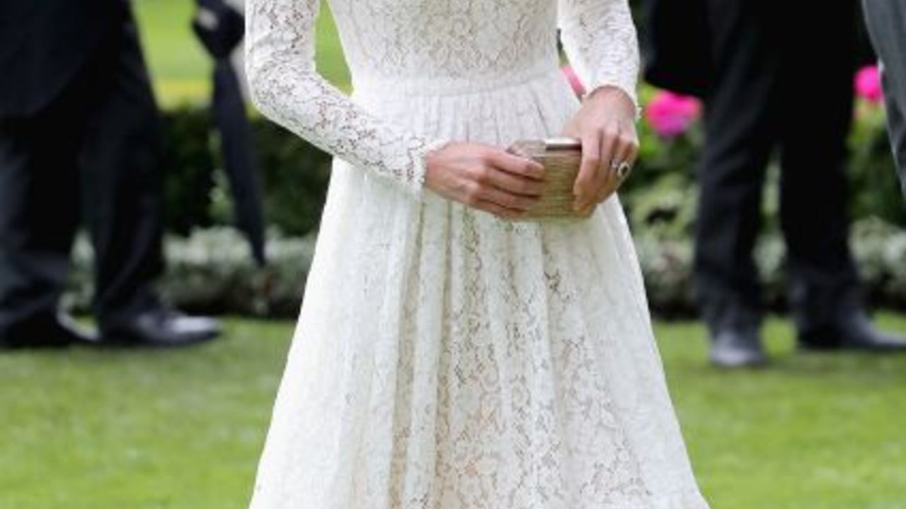 kate middleton lace dress ascot Kate Middleton Looks Lovely In All White Lace Dress at First Royal Ascot  Race