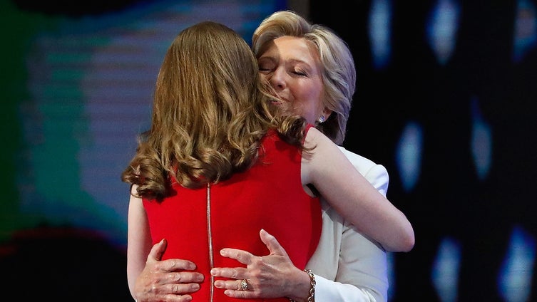 chelsea clinton red dress Chelsea Clinton shows the Trump kids how to give a convention speech. (VIDEO)
