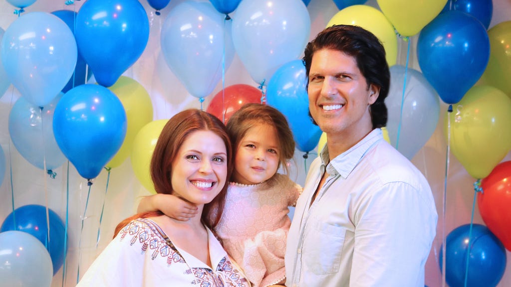 Anna Trebunskaya, her daughter and Nevin Millan