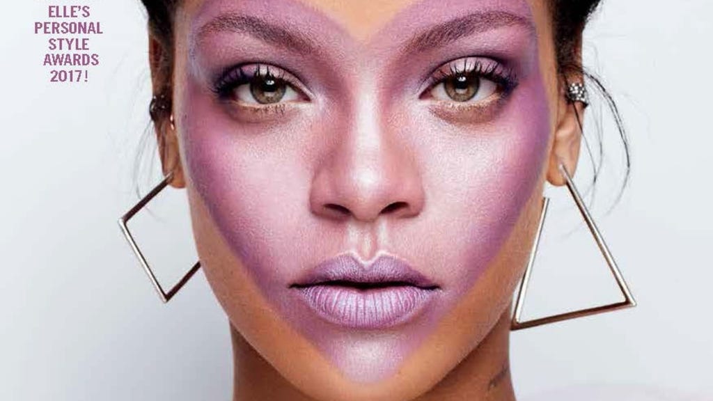 Rihanna on the cover of Elle's October issue
