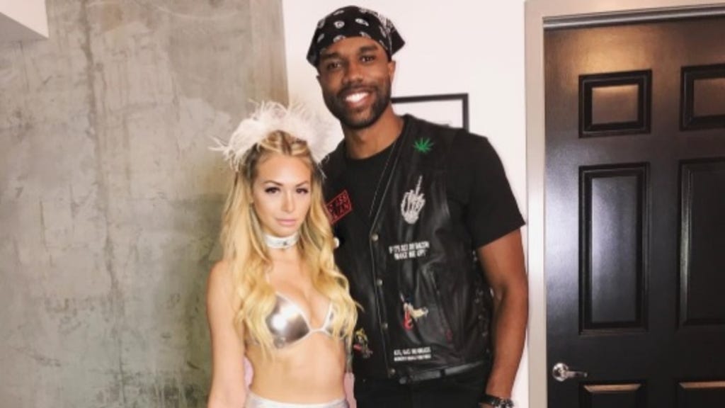 Corinne Olympios and DeMario Jackson at Maxim Magazine Halloween party 2017