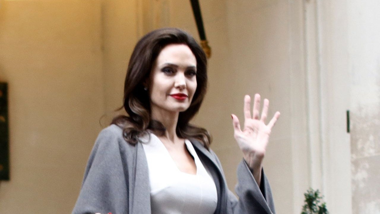Angelina Jolie In Roland Mouret ' Out In Paris