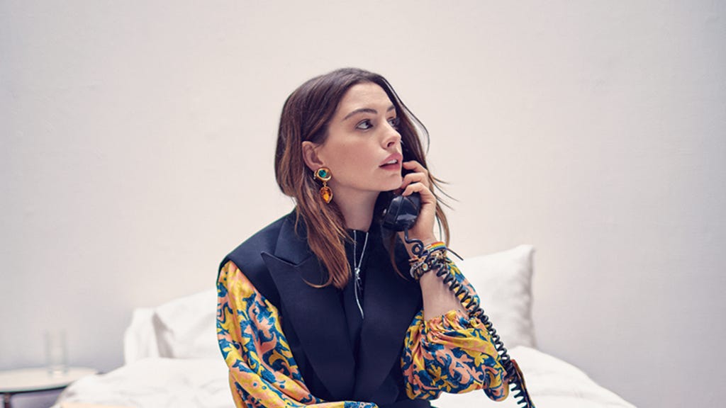 Anne Hathaway poses for Glamour's June/July 2018 issue.