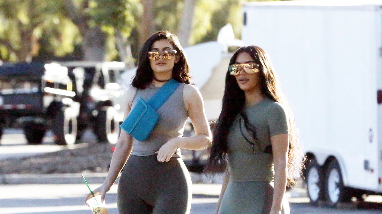 Kim Kardashian and Kylie Jenner Look Nearly Identical in Matching Legging  Outfits