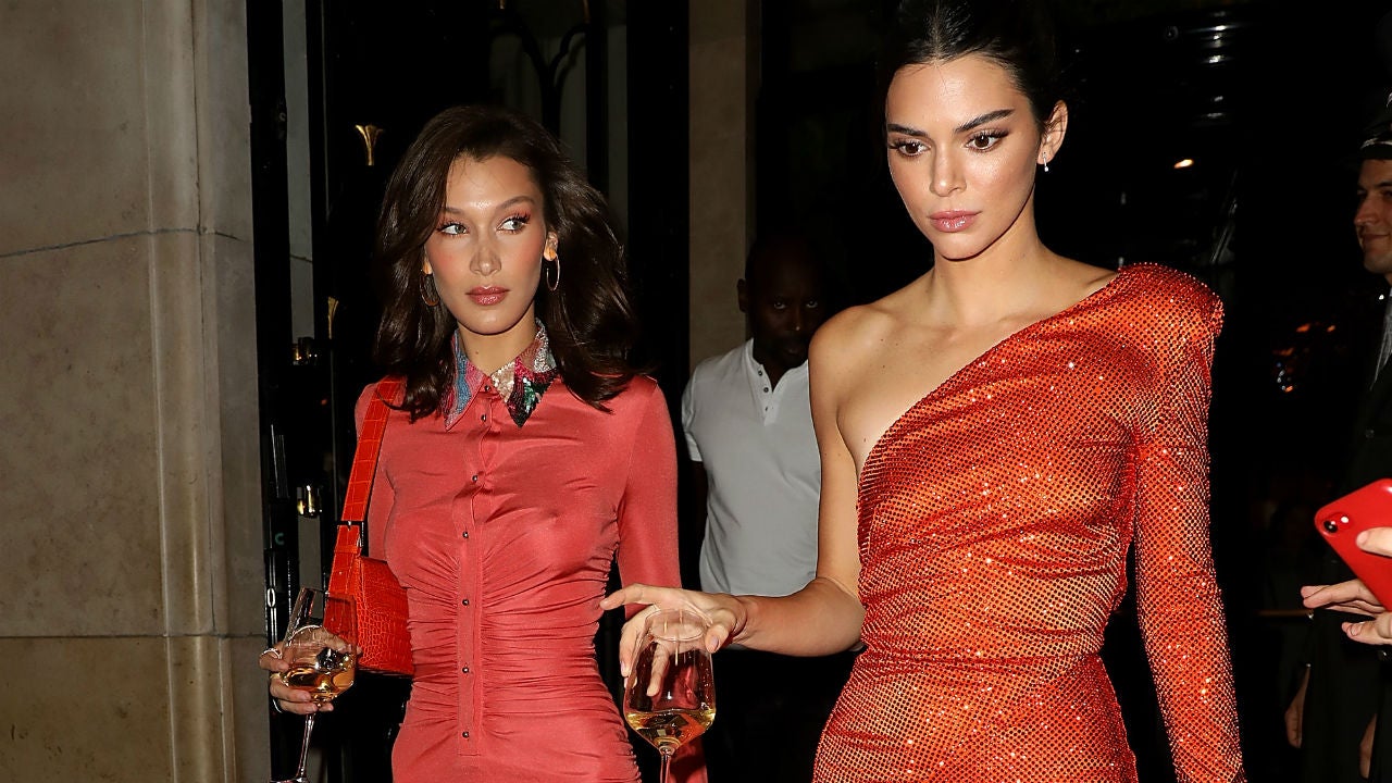 Kendall Jenner and Bella Hadid Step Out in Paris With Glasses of Wine ...