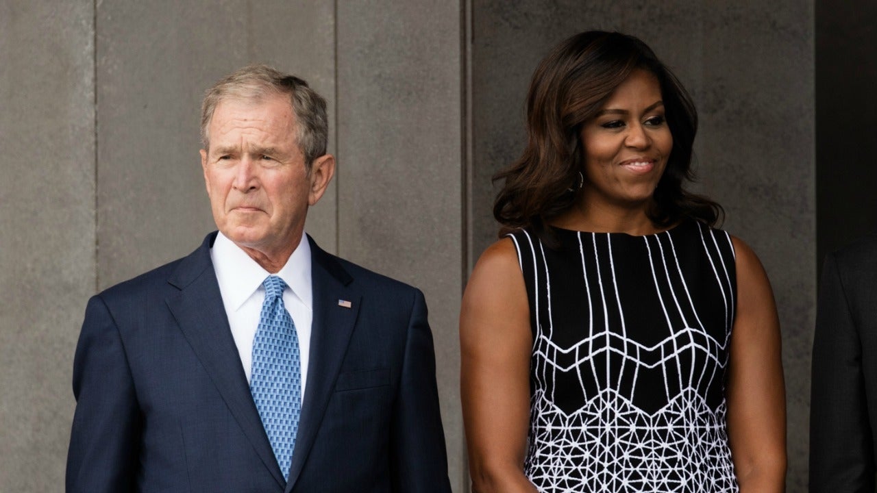 George Bush and Michelle Obama