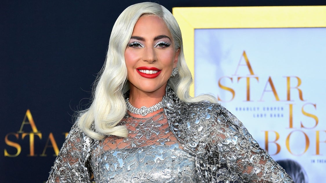 lady gaga blue dress a star is born All of Lady Gaga's A Star is Born press tour looks