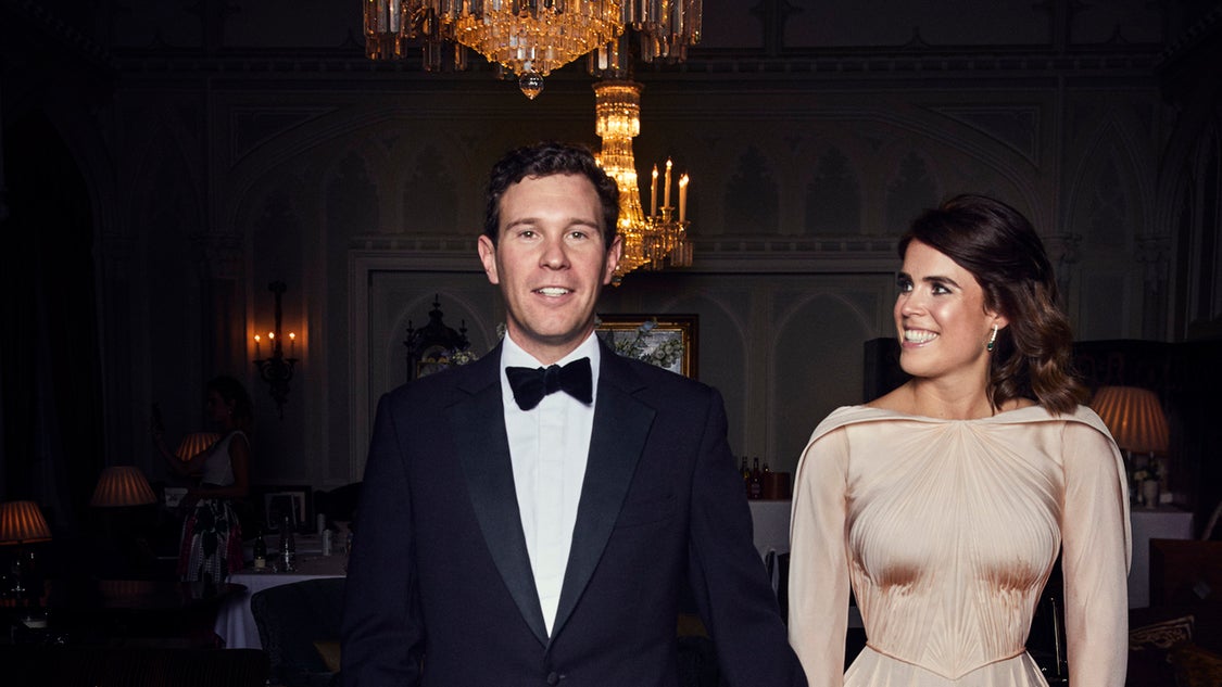 See Princess Eugenie's Dazzling Reception Dress in Official Wedding Photos  | Entertainment Tonight