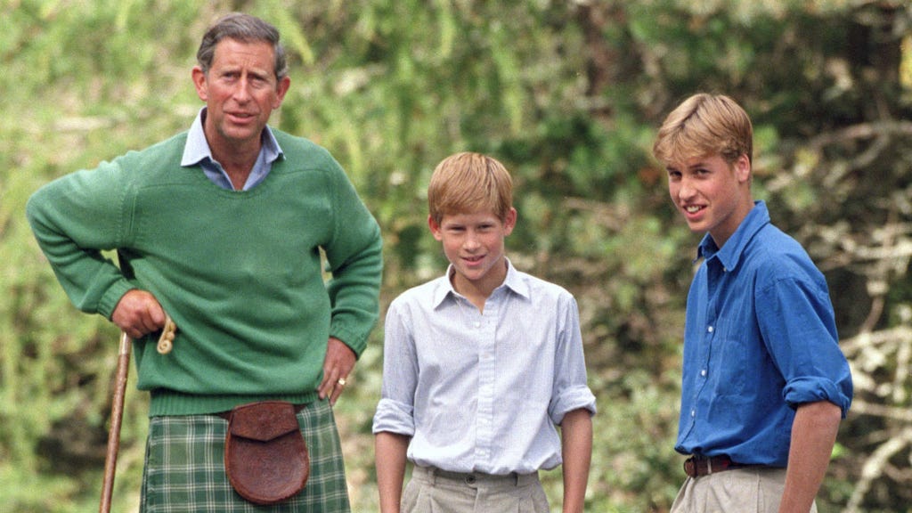 Prince Charles, Harry, and William