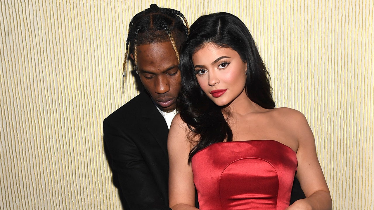 kylie jenner red dress pre grammy fitted lace wedding dress Kylie Jenner Red Strapless Pre-GRAMMY Gala 2019 Dress