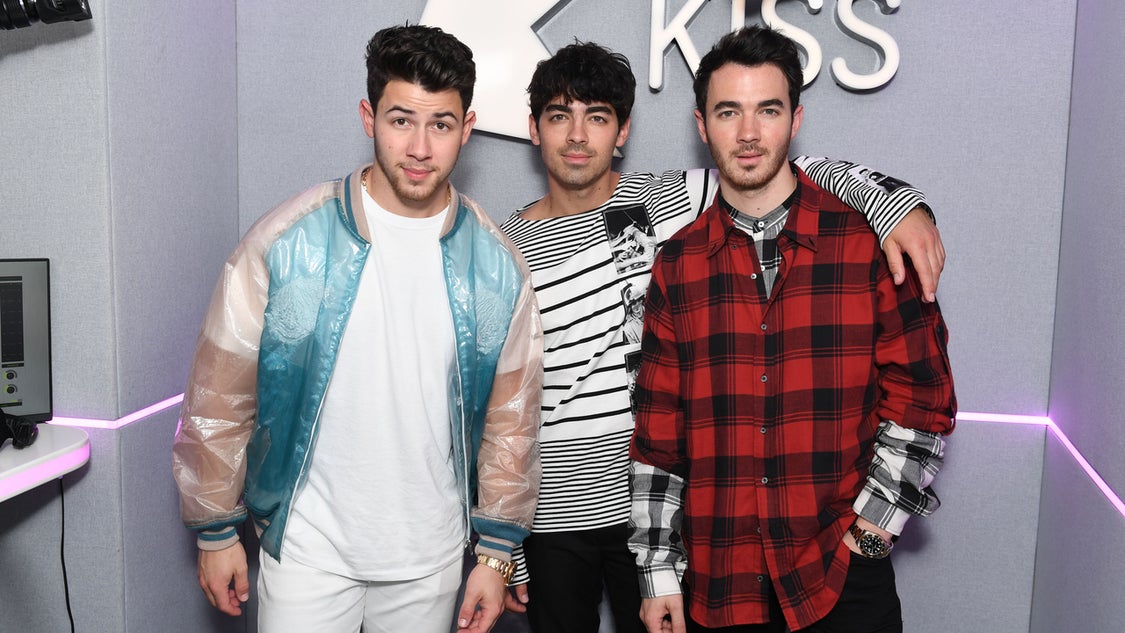 Nick Jonas, Joe Jonas and Kevin Jonas at the Kiss FM Studio