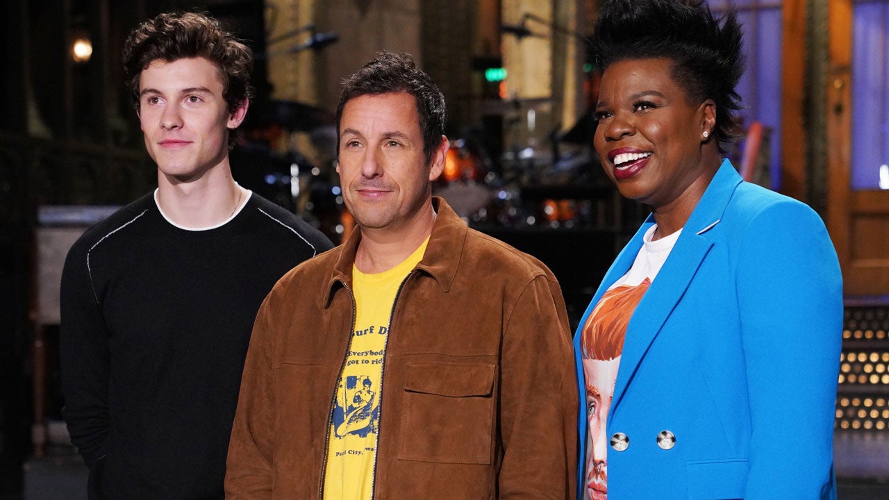 Shawn Mendes, Adam Sandler and Leslie Jones on the 'Saturday Night Live' stage