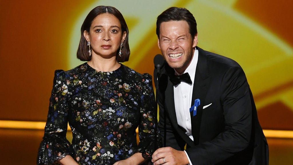 Maya Rudolph and Ike Barinholtz onstage during the 71st Emmy Awards