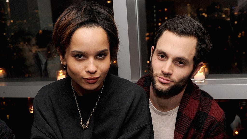  Penn Badgley and Zoe Kravitz in 2013