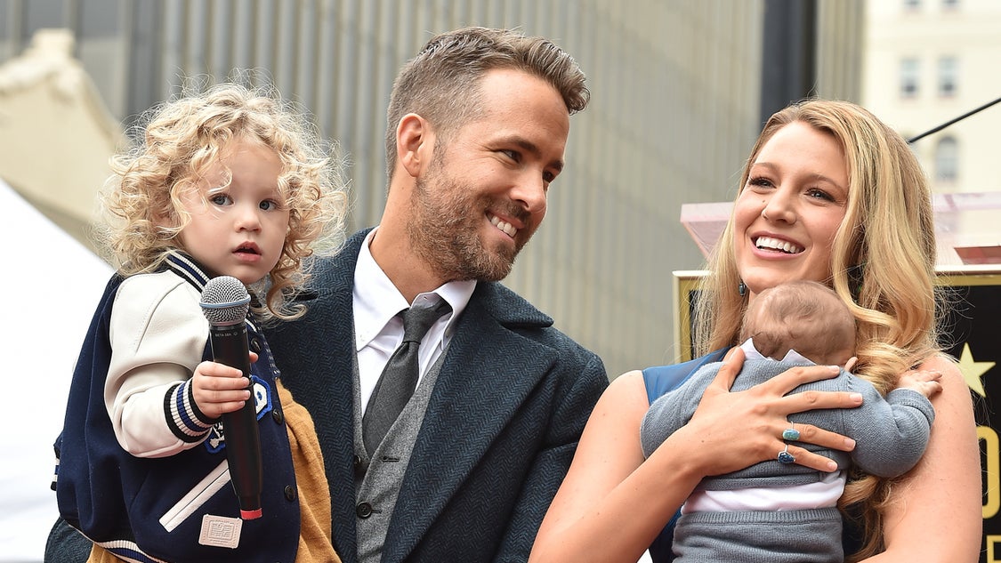 ryan reynolds and blake lively with daughters at walk of fame