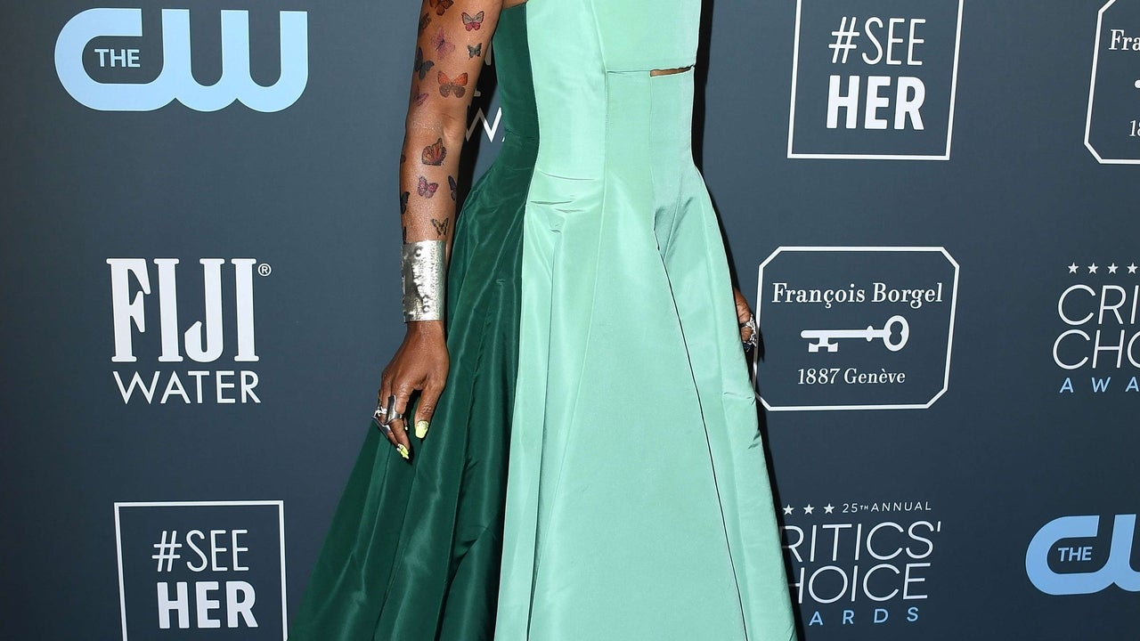 billy porter green dress 2020 Critics' Choice Awards: Billy Porter Stuns in Two-Tone Teal Jumpsuit  Gown