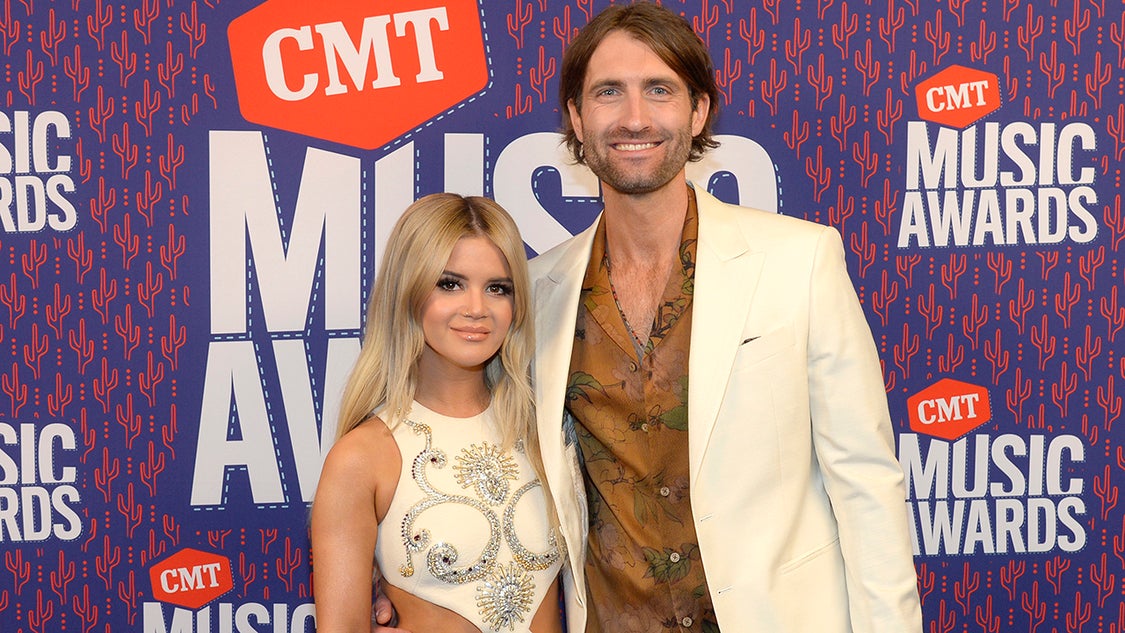Maren Morris and Ryan Hurd attend the 2019 CMT Music Awards at Bridgestone Arena on June 05, 2019 in Nashville, Tennessee.