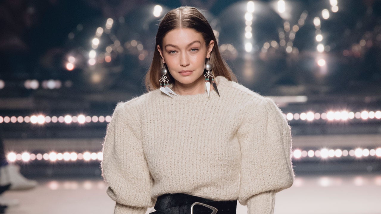 Gigi Hadid's Sweater, Leggings and Silver Sneakers Look for Less