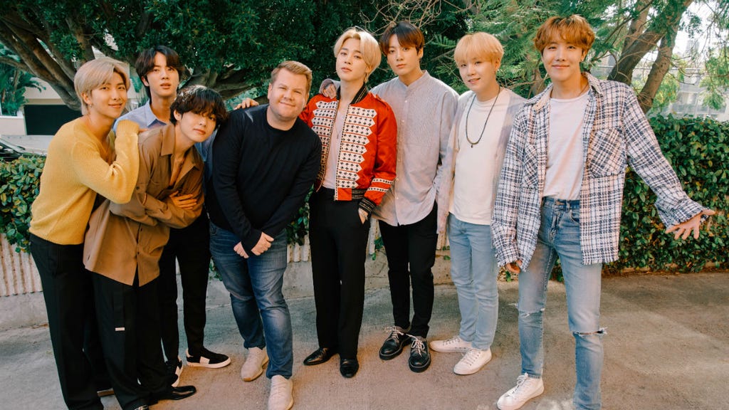 James Corden and BTS