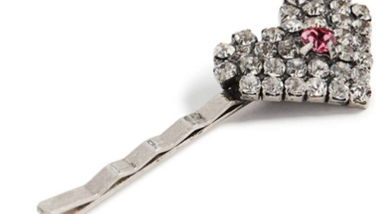 DANNIJO Amari Crystal Heart Bobby Pin HEIDI DAUS® “Love American Style” Crystal Heart of Freedom  main image 3