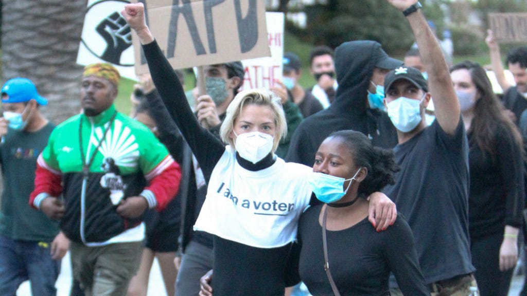 Jaime King in protest